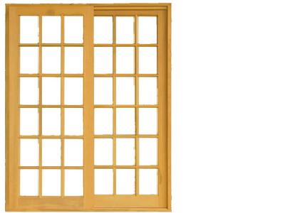 Porta de correr quadriculada 2 folhas <br> reta